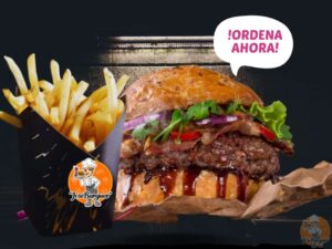 jose burger Hamburguesa BBQ con papas en iguala