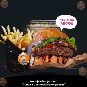 jose burger Hamburguesa BBQ con papas en iguala