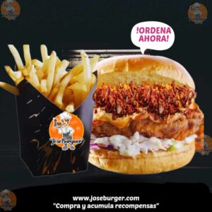 Hamburguesa de pechuga de pollo con carne al pastor en iguala gro